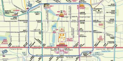 Mapa ng Beijing mapa ng subway sa mga atraksyong panturista