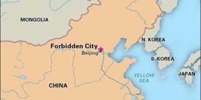 Forbidden city ng China ng mapa