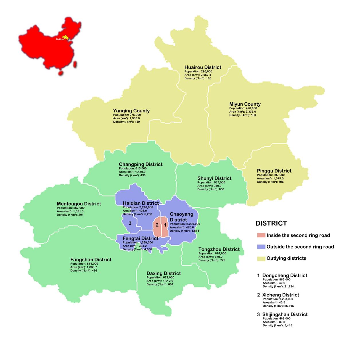 Beijing kapitbahayan mapa