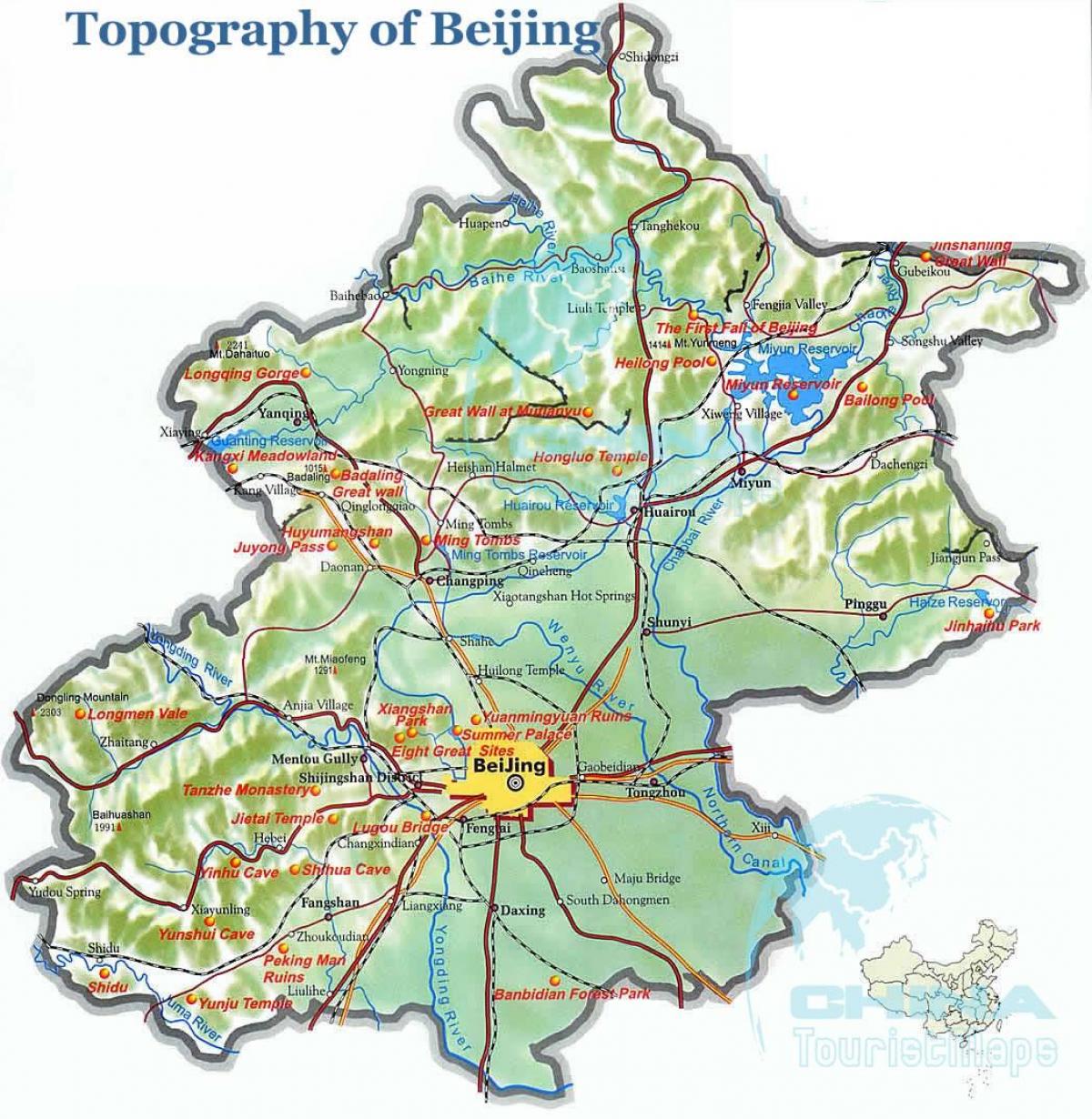 mapa ng Beijing topographic