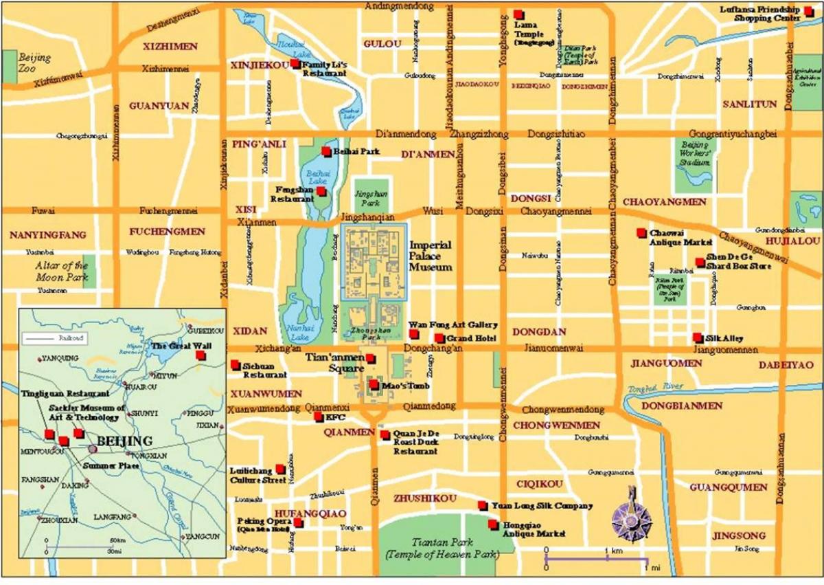 turista mapa ng Beijing city