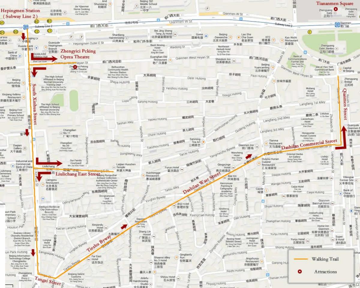 mapa ng Beijing walking tour 