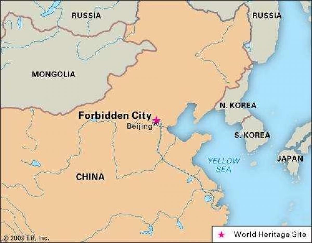 forbidden city ng China ng mapa
