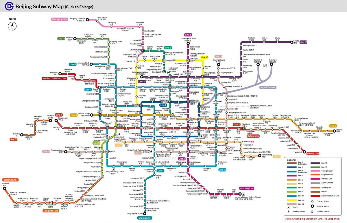 Beijing mapa ng subway 2016