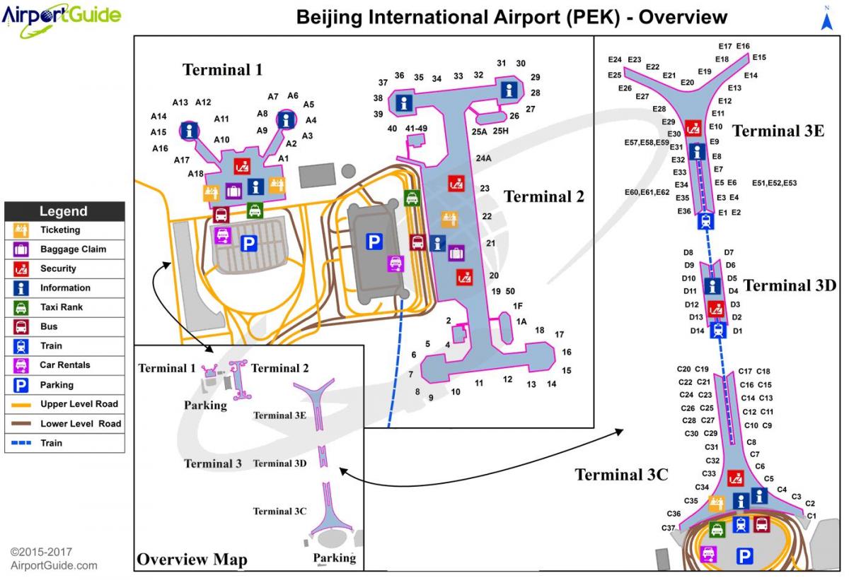 Peyping airport mapa