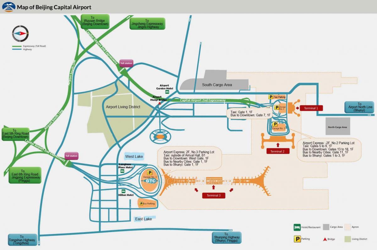 Beijing airport terminal mapa