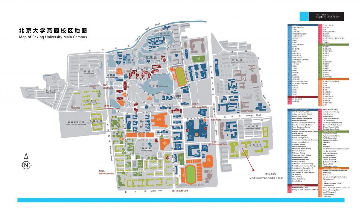 Peking university campus mapa