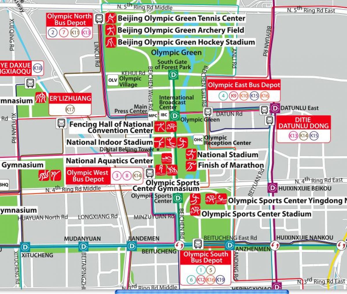 mapa ng Beijing olympic park