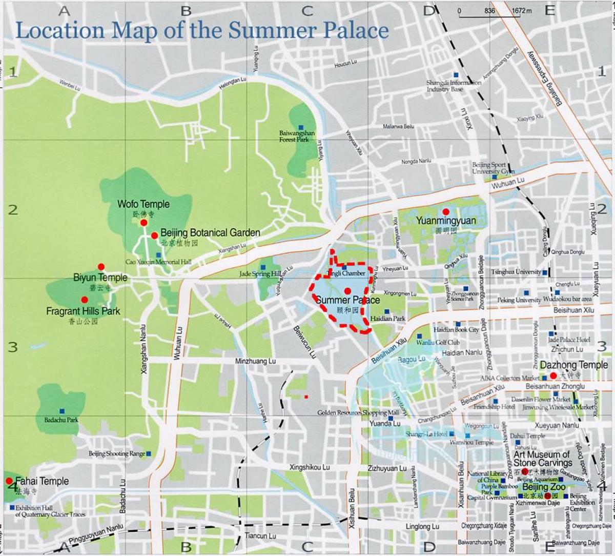 mapa ng summer palace sa Beijing
